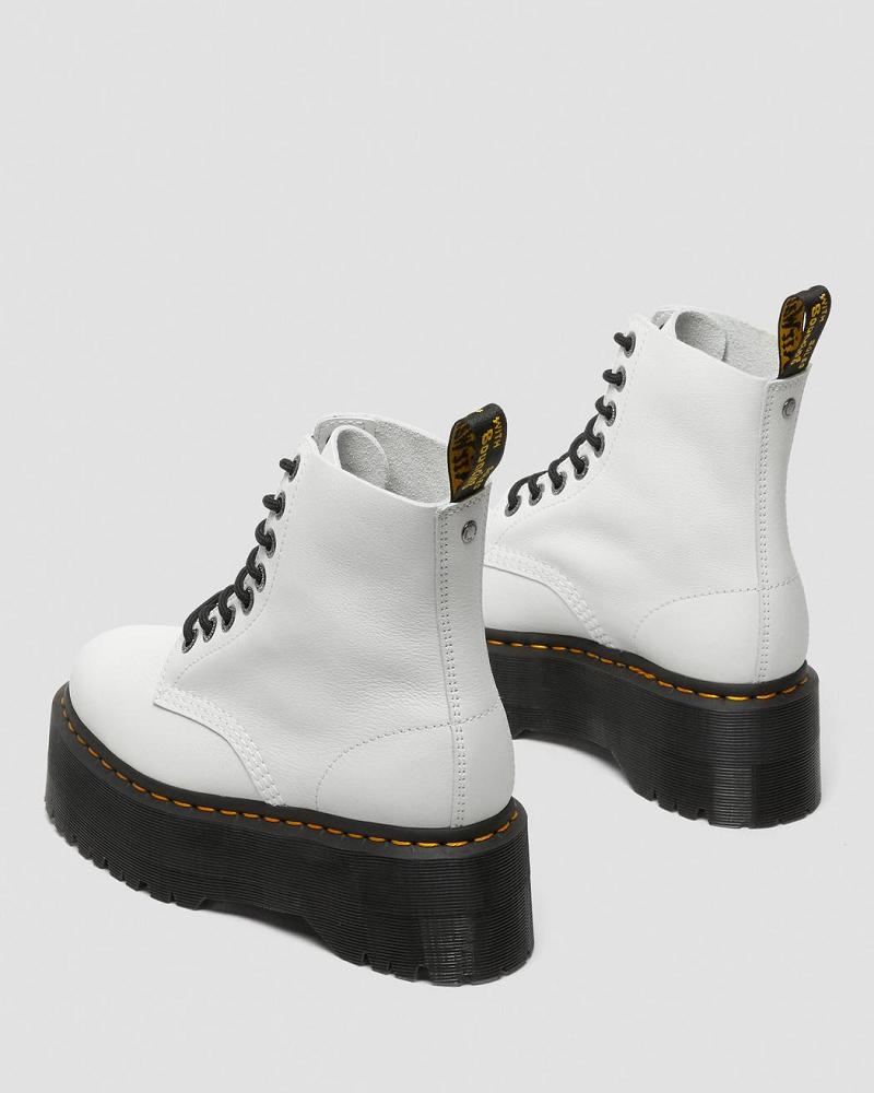 Dr Martens 1460 Pascal Max Leren Platform Laarzen Dames Wit | NL 549PJJ